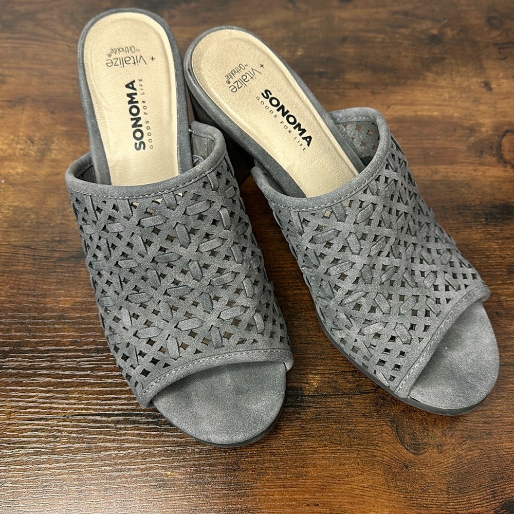Sonoma Chunky Heel Slide Sandals